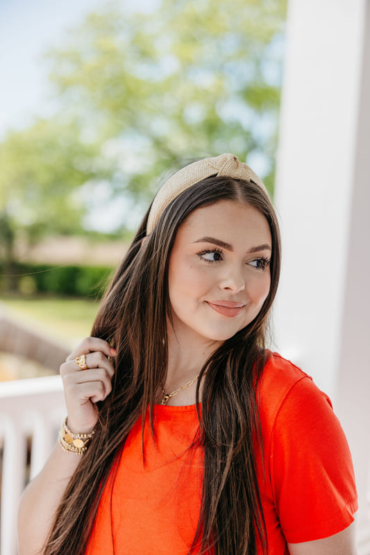 Beige Braided Headband