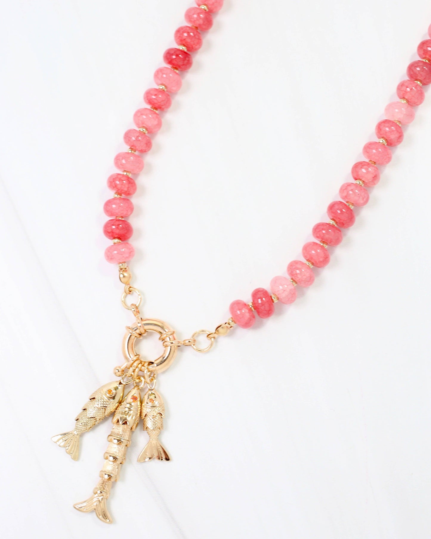 Bead Fish Charm Necklace