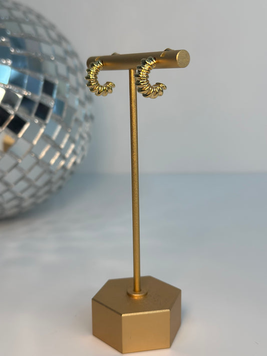 Brass textured hoops