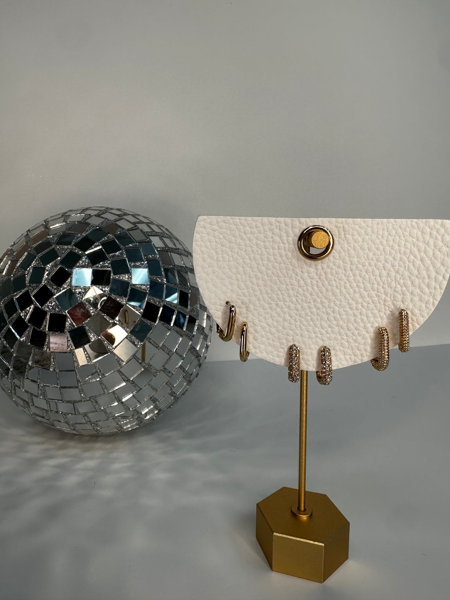 Small Crystal & Oval Hoops Set