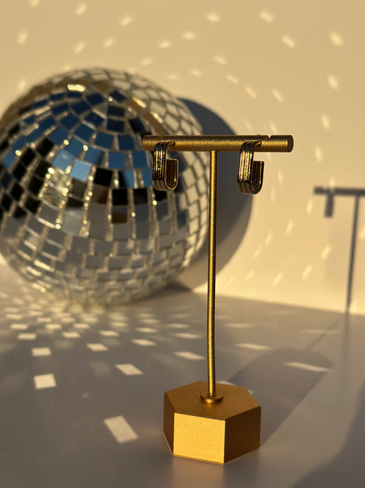 Line Textured Chunky Hoops