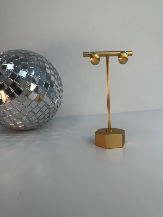 Bold Oval brass Studd Earring