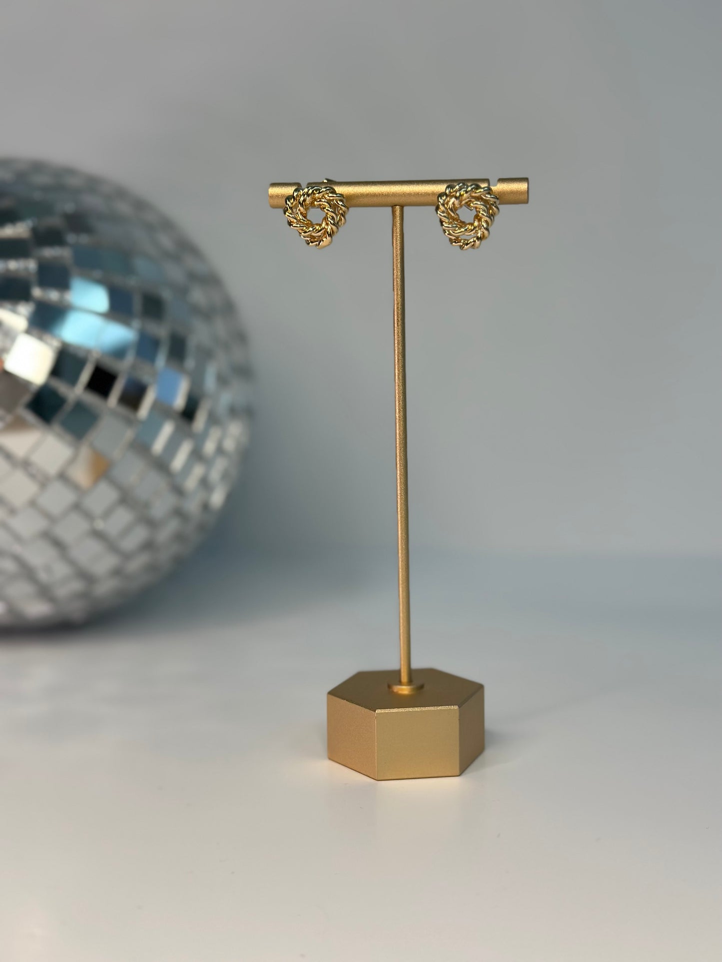 Twisted metal knot earrings