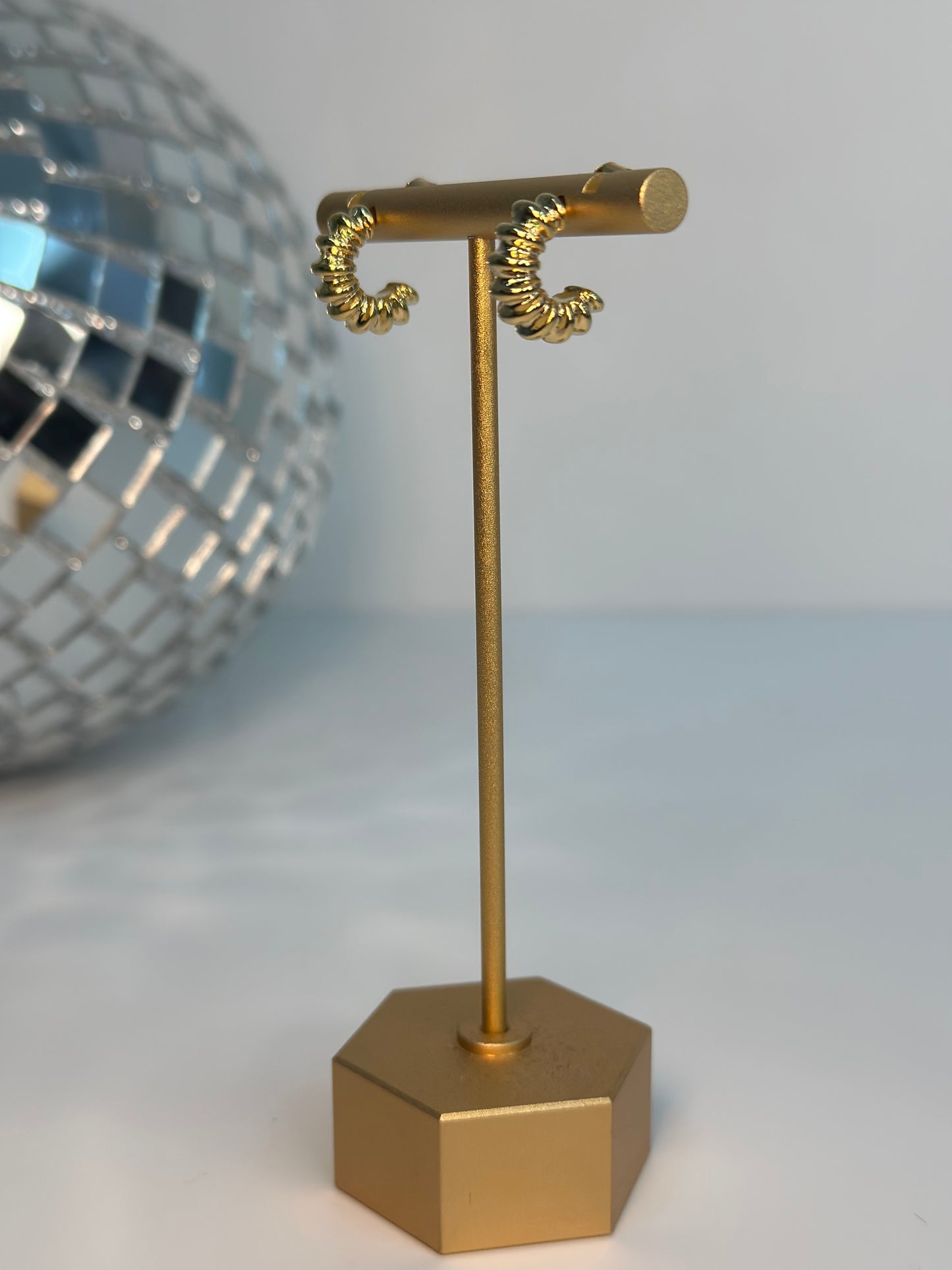 Brass textured hoops