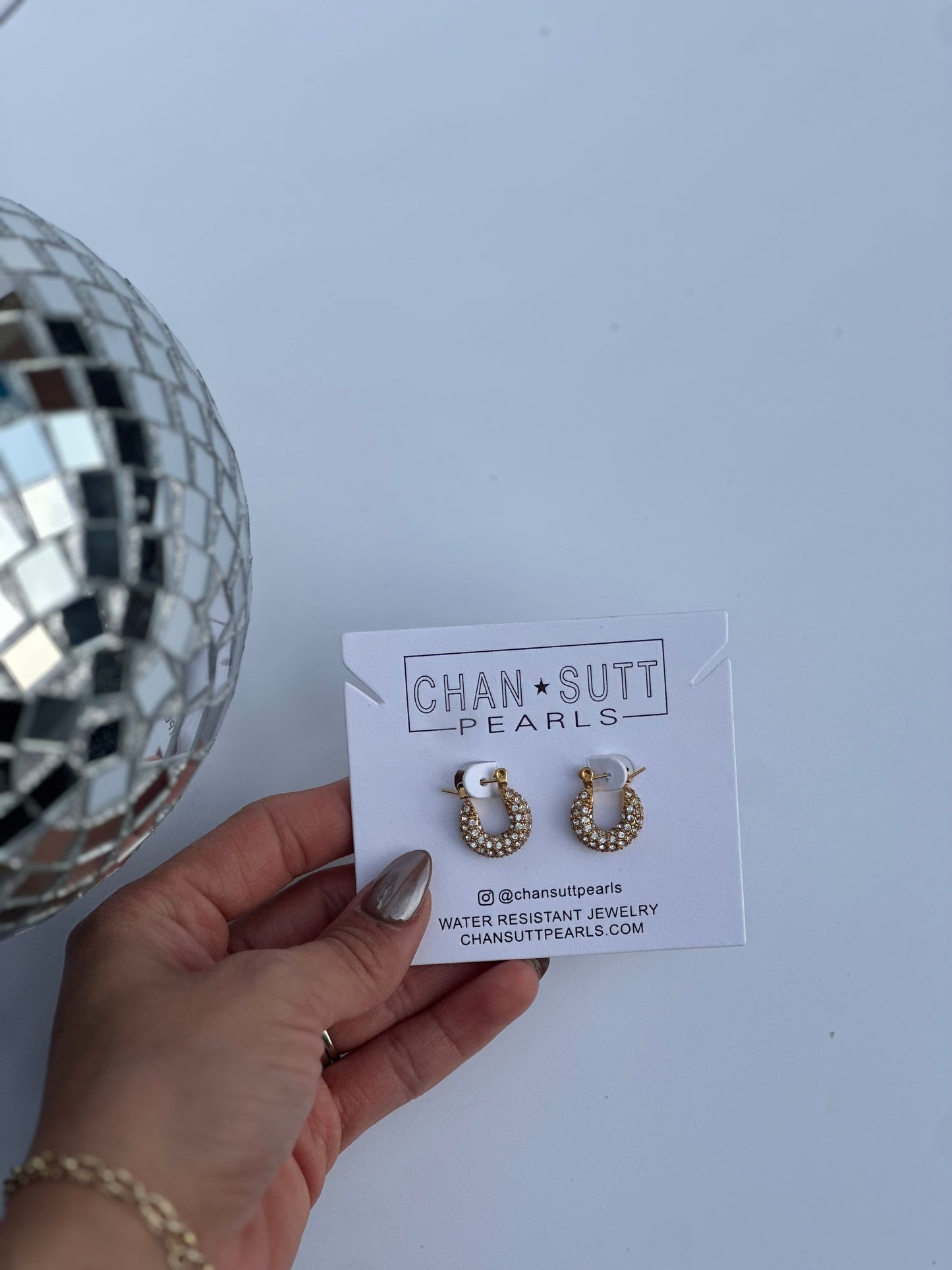 Dainty Diamond Hoops