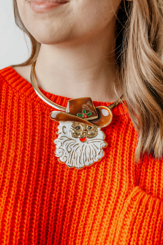 Giddy up Santa necklace