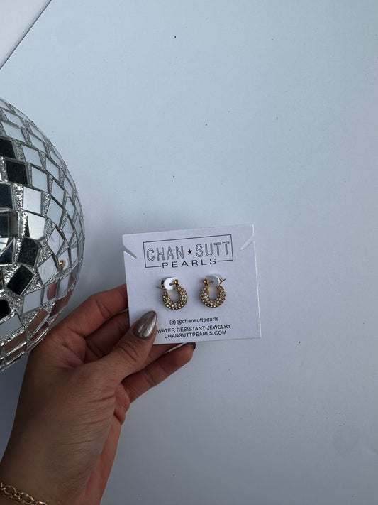 Dainty Diamond Hoops