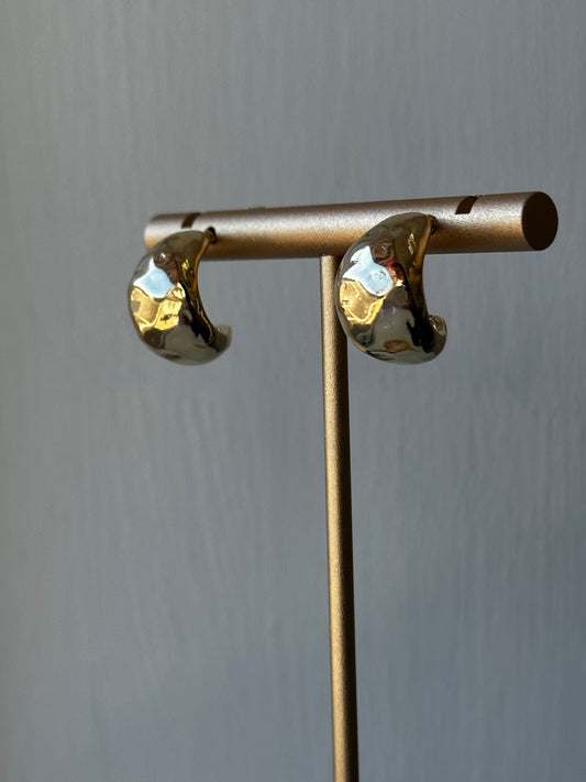 Gold textured hoops