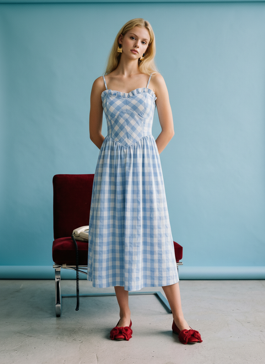 The Charlotte Gingham Midi