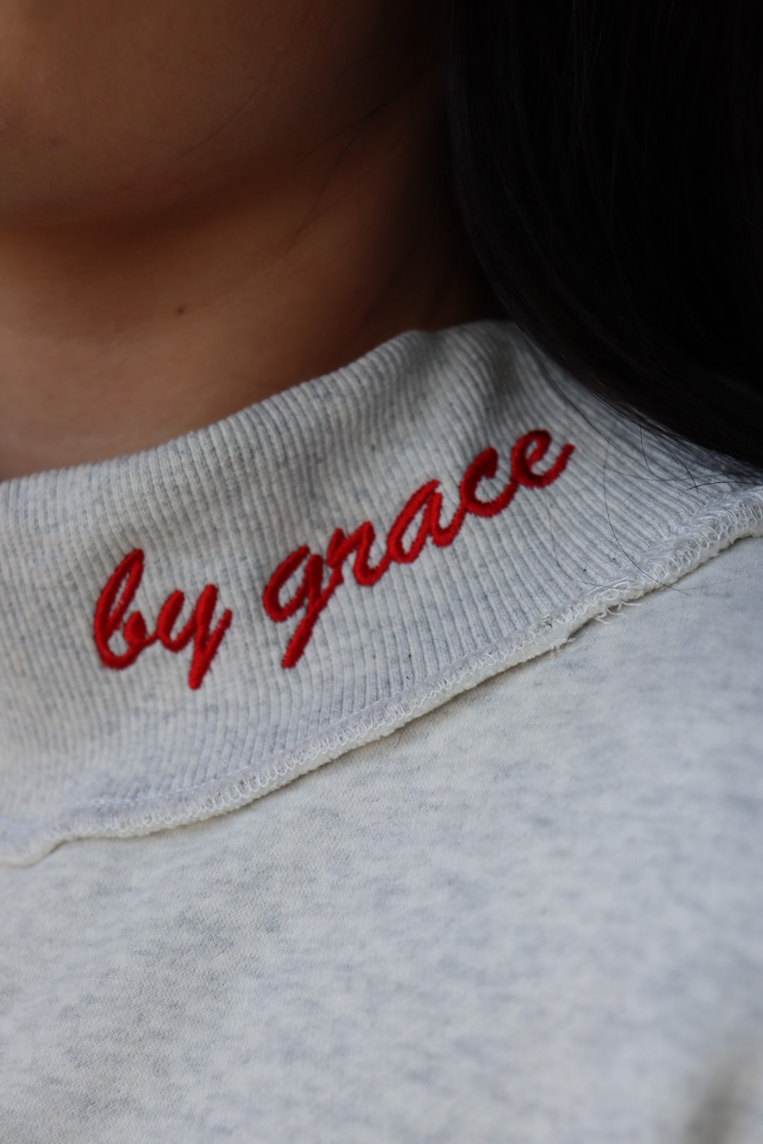SAVED Embroidered Mock Neck