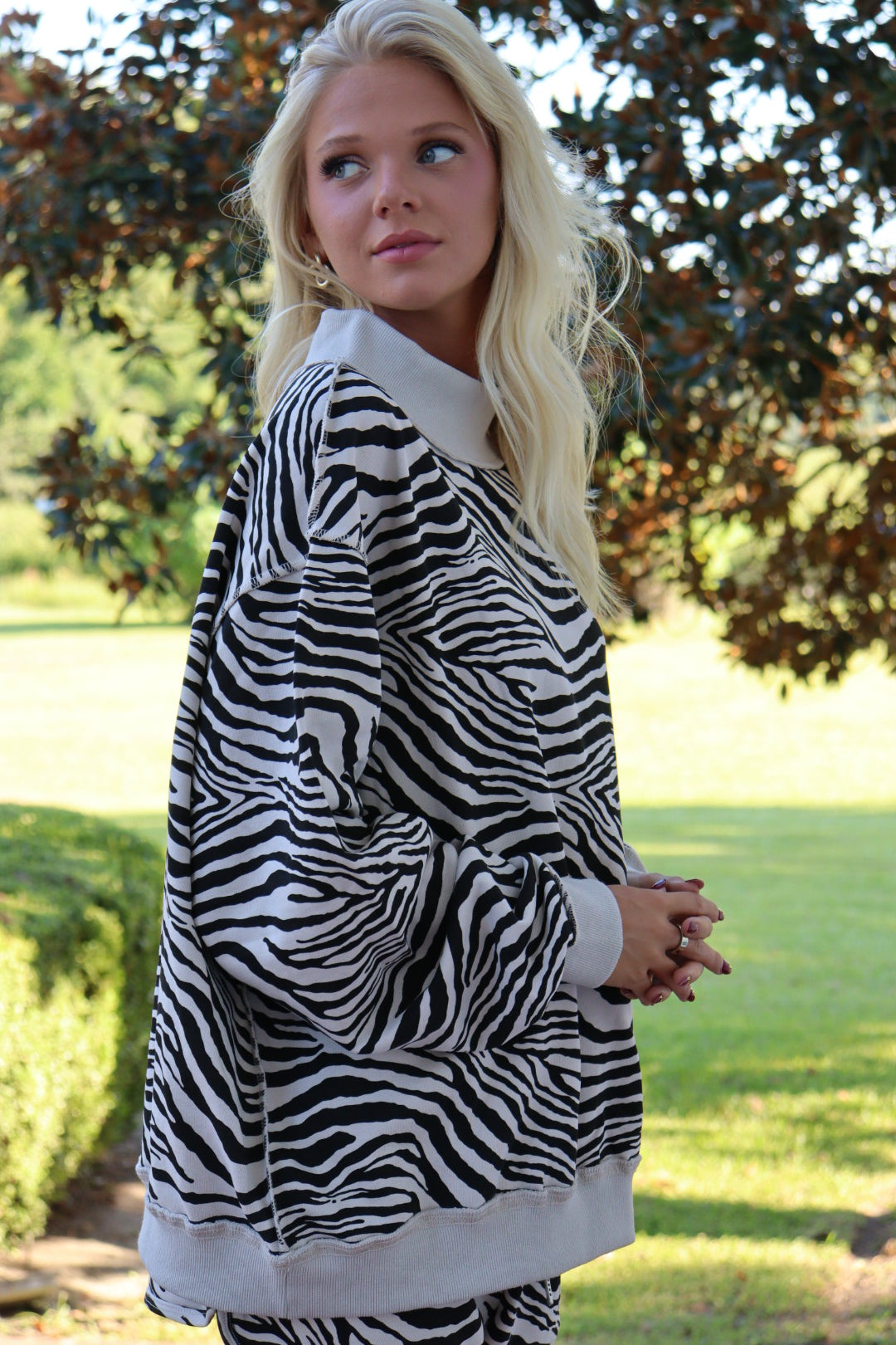 Pria Zebra Print Mockneck Set