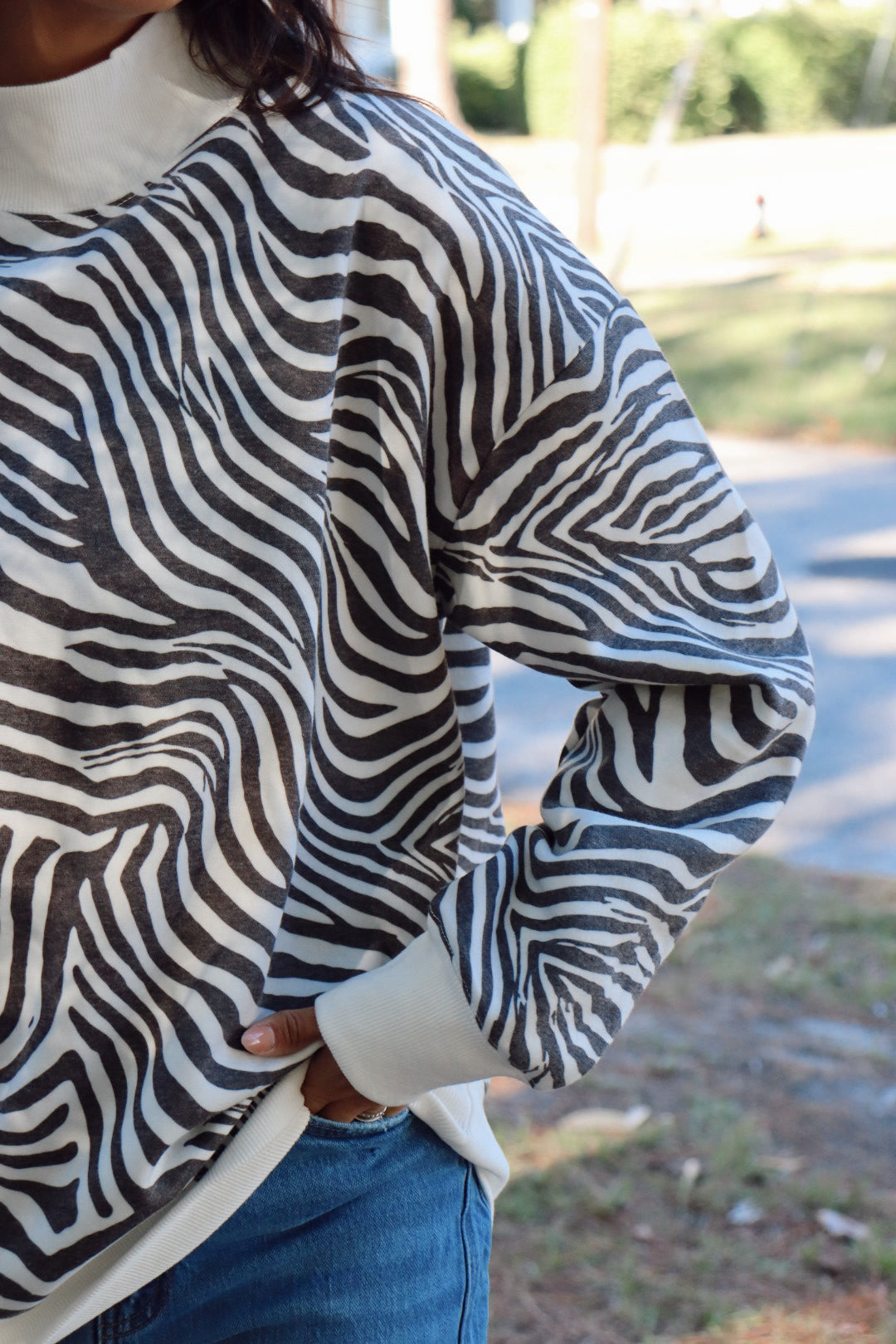 Pria Zebra Print MockNeck