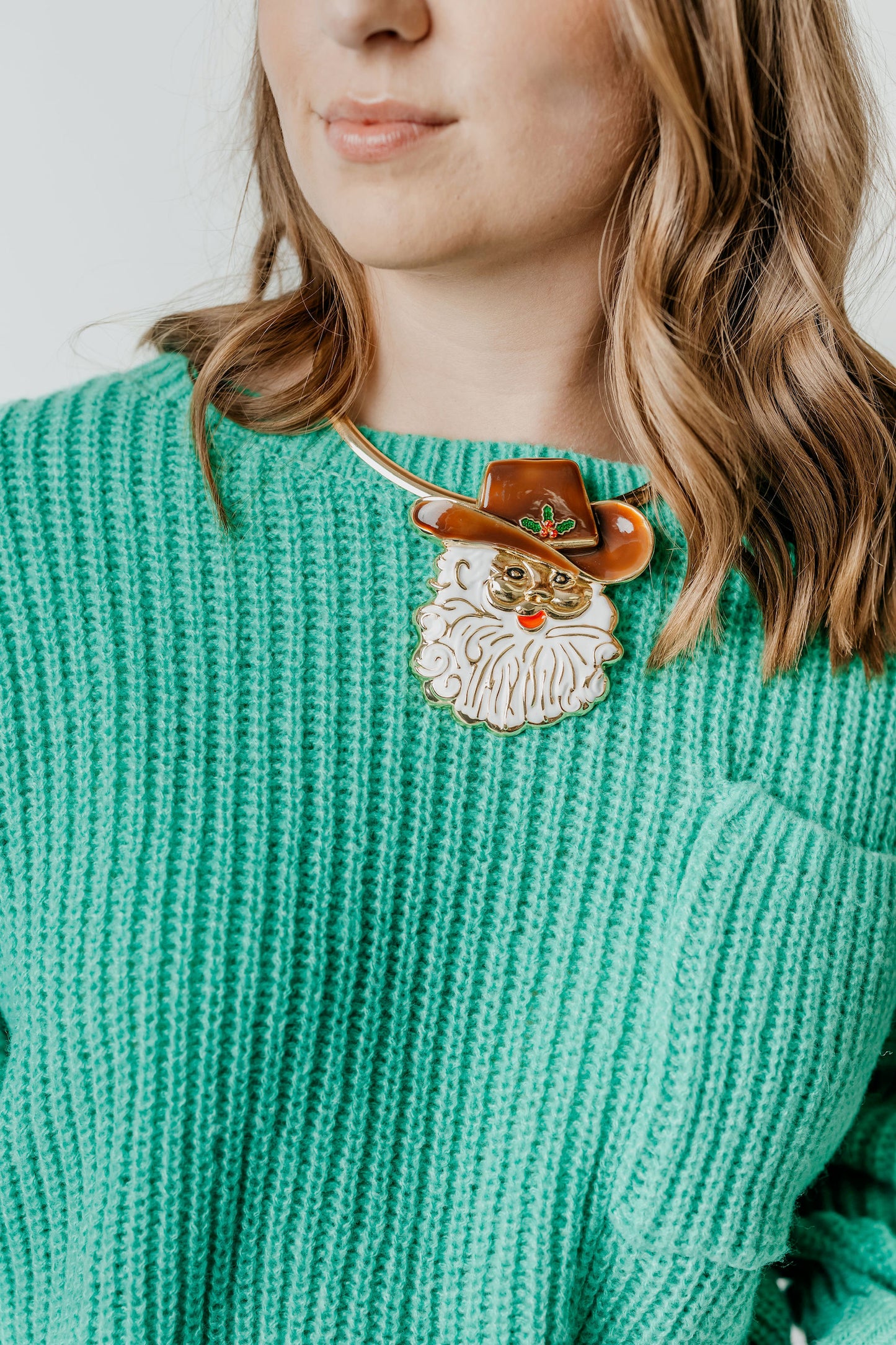 Giddy up Santa necklace