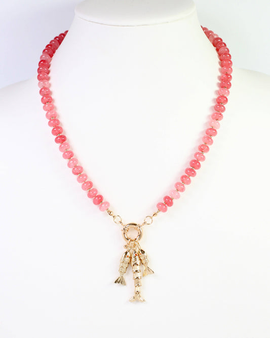 Bead Fish Charm Necklace