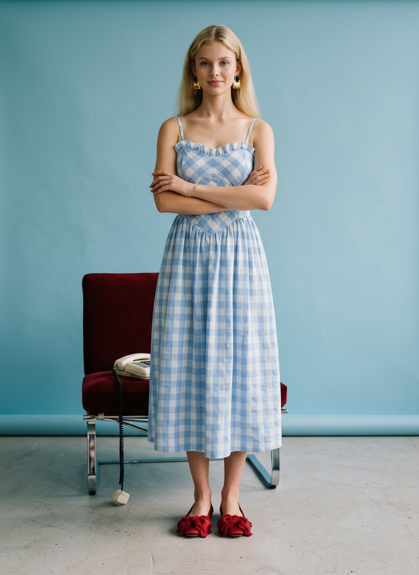 The Charlotte Gingham Midi