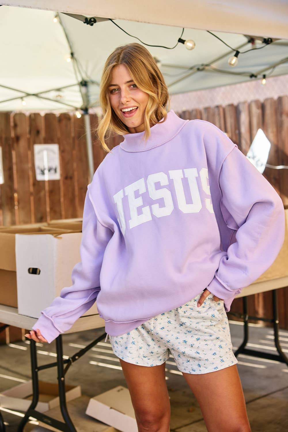 'JESUS' Mock Neck Sweatshirt