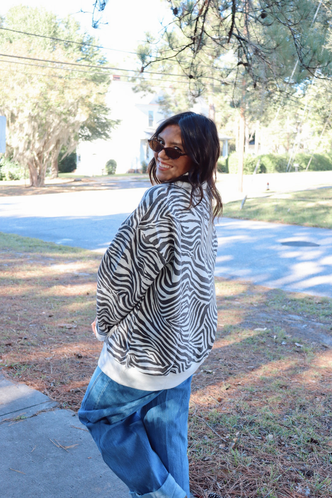 Pria Zebra Print MockNeck
