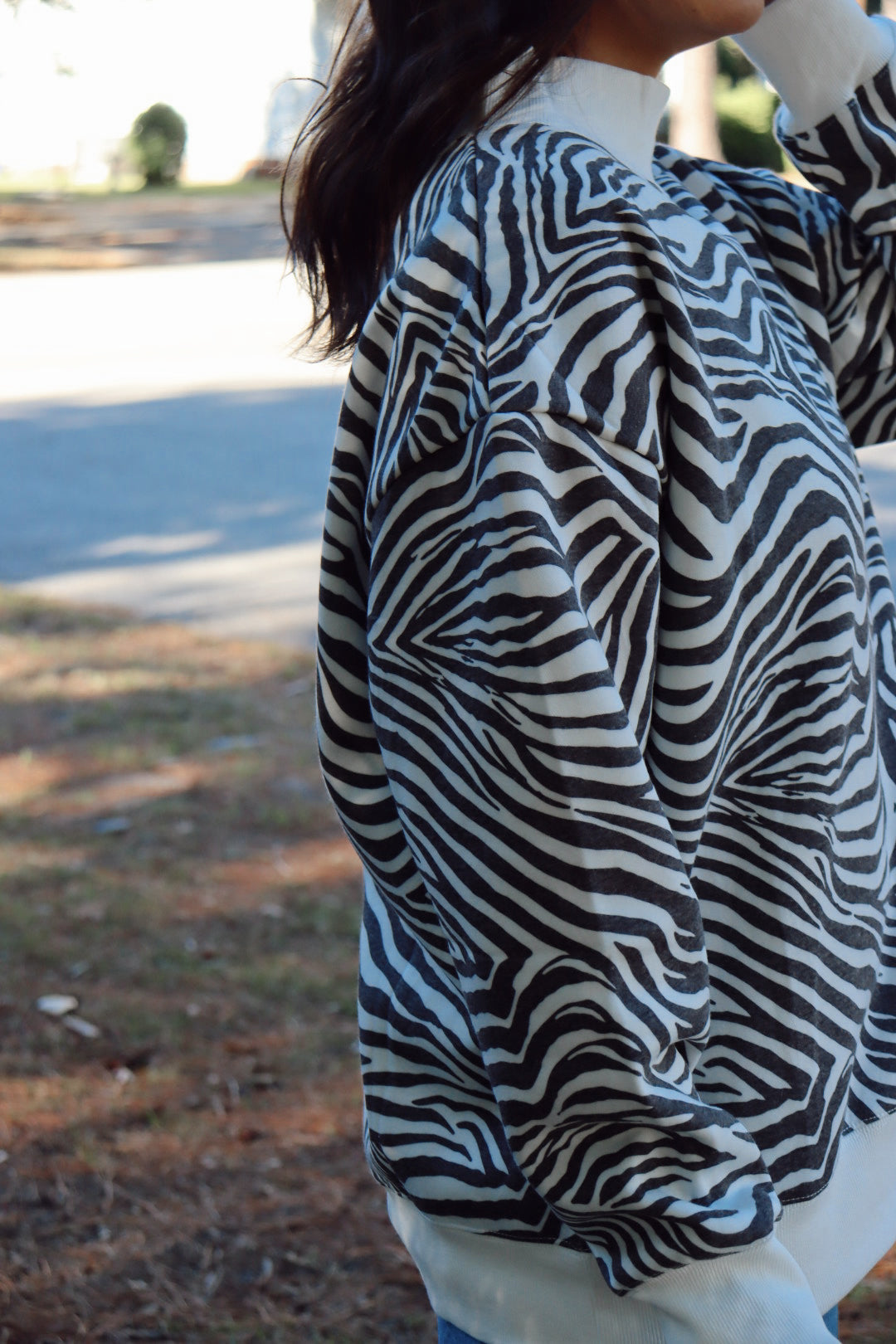 Pria Zebra Print MockNeck