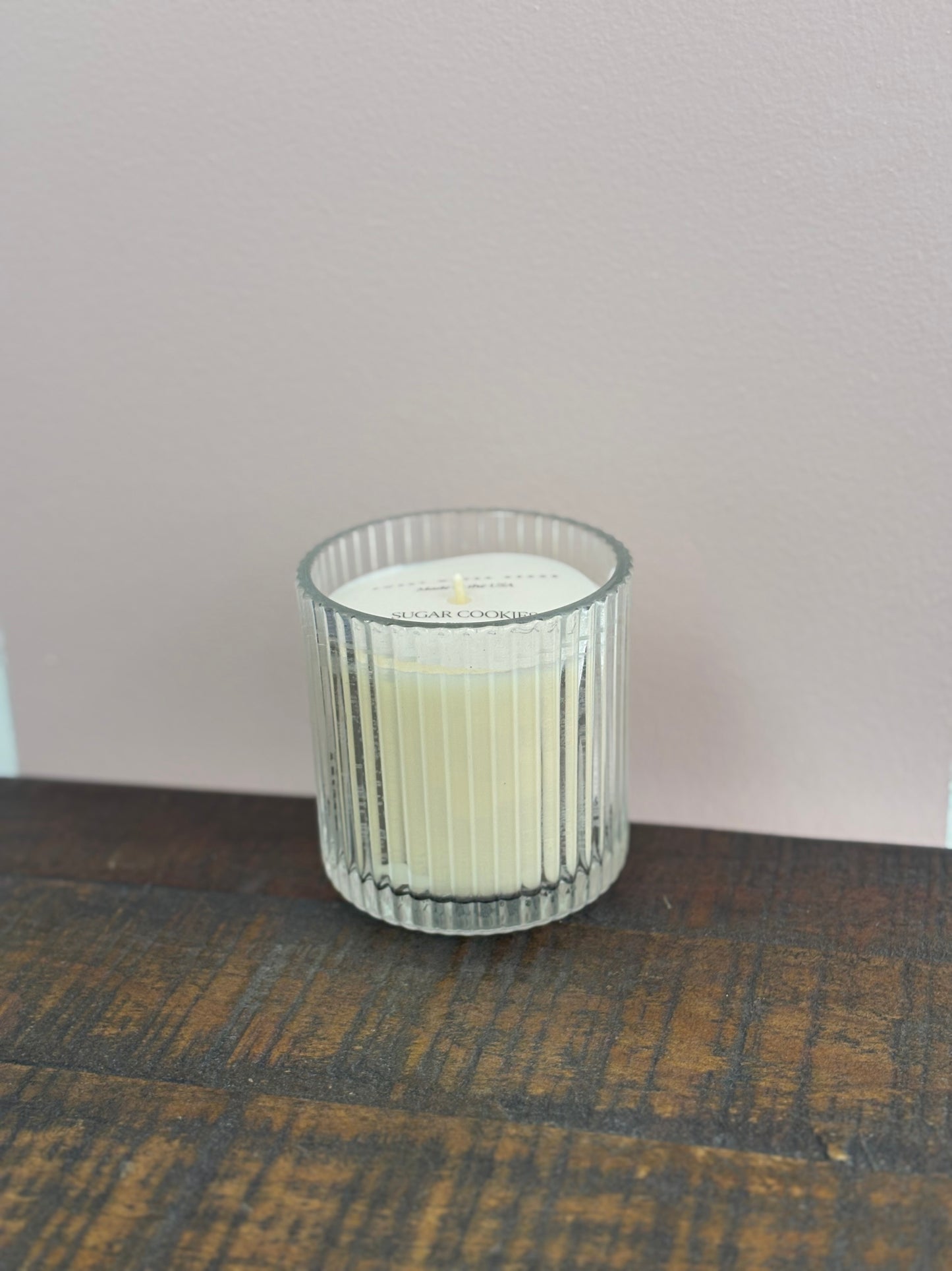 Ribbed Glass Candle