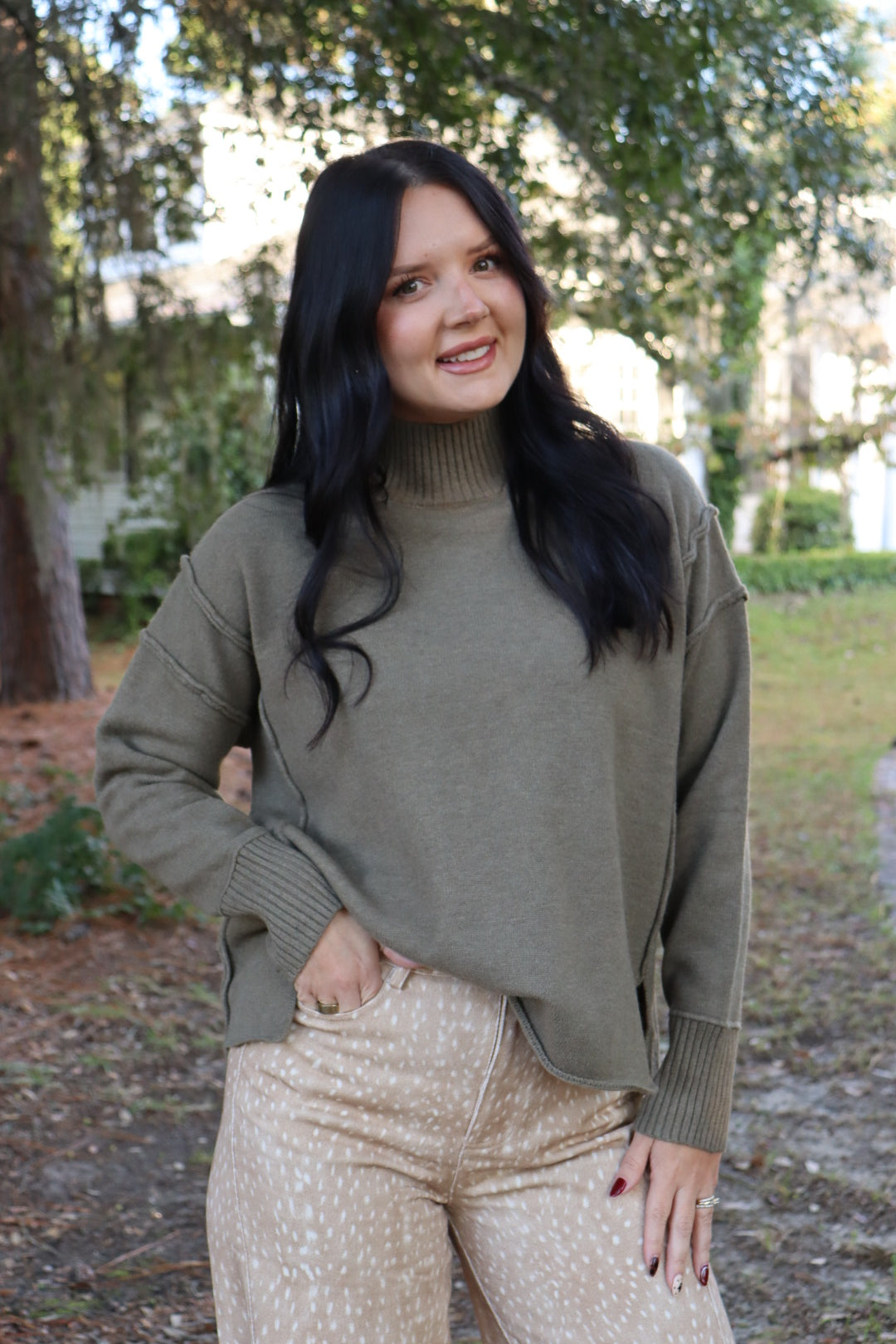Olive Turtle Neck Sweater