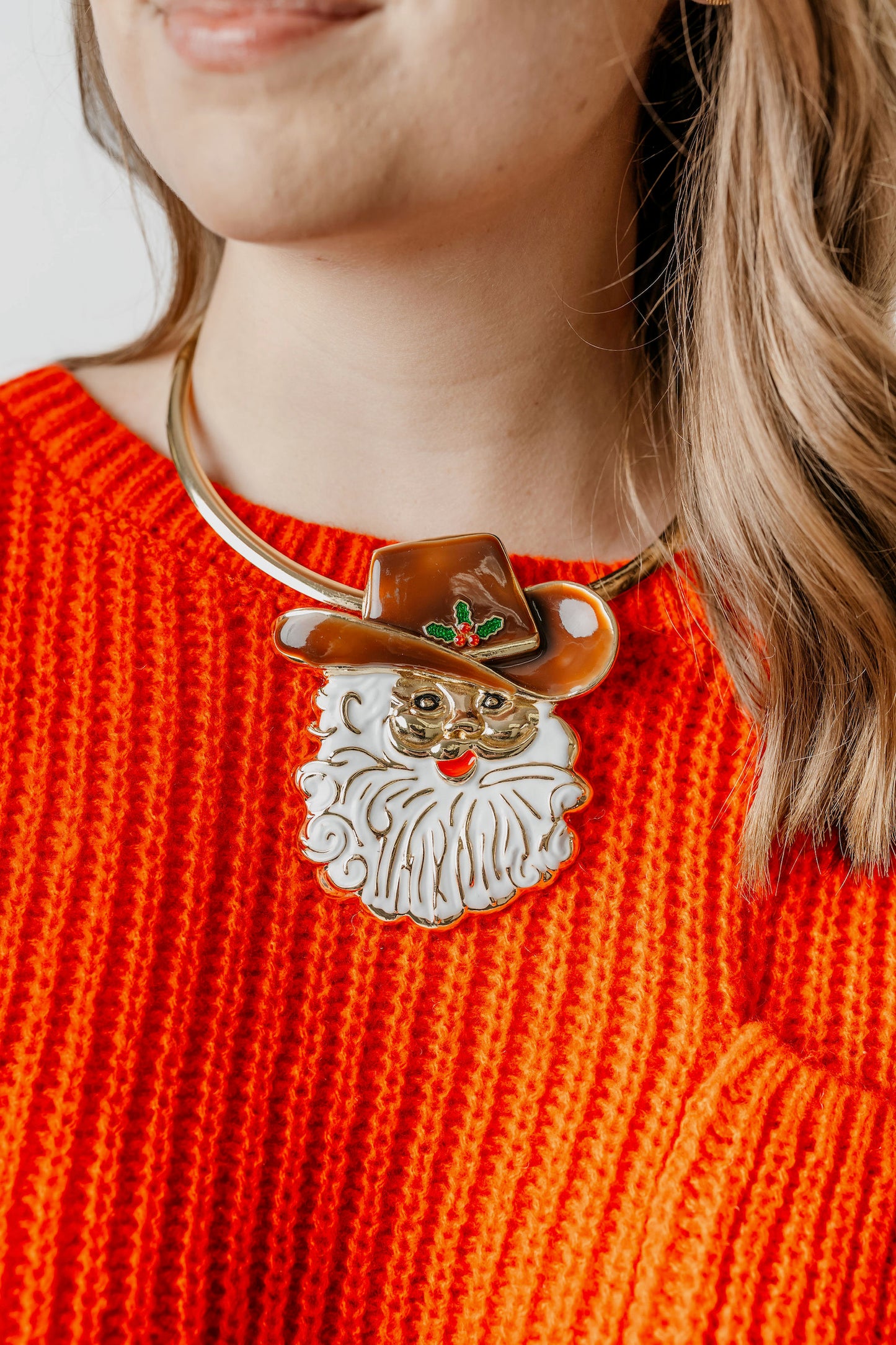 Giddy up Santa necklace