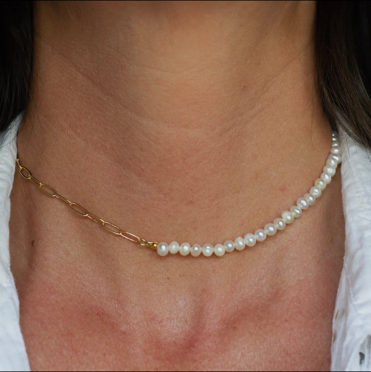 Pearl & Chain Necklace