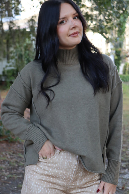 Olive Turtle Neck Sweater