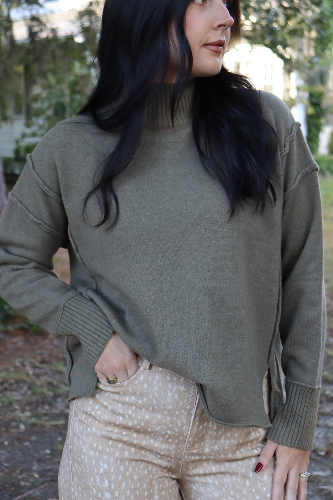 Olive Turtle Neck Sweater