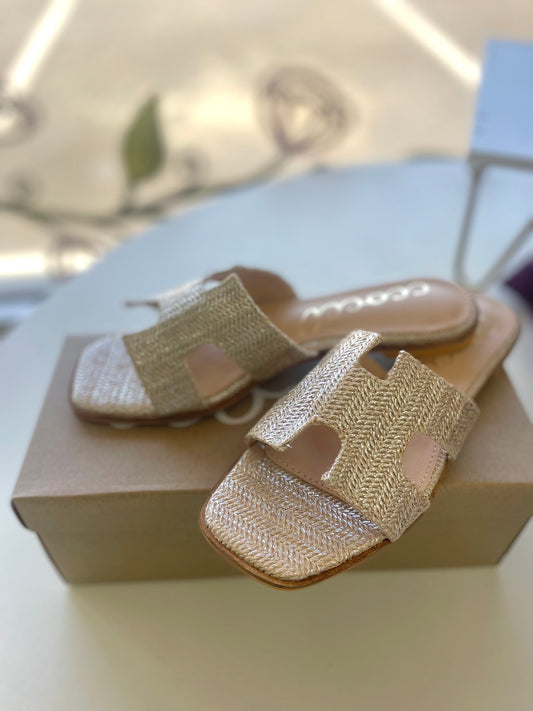 Champagne sandals ￼￼