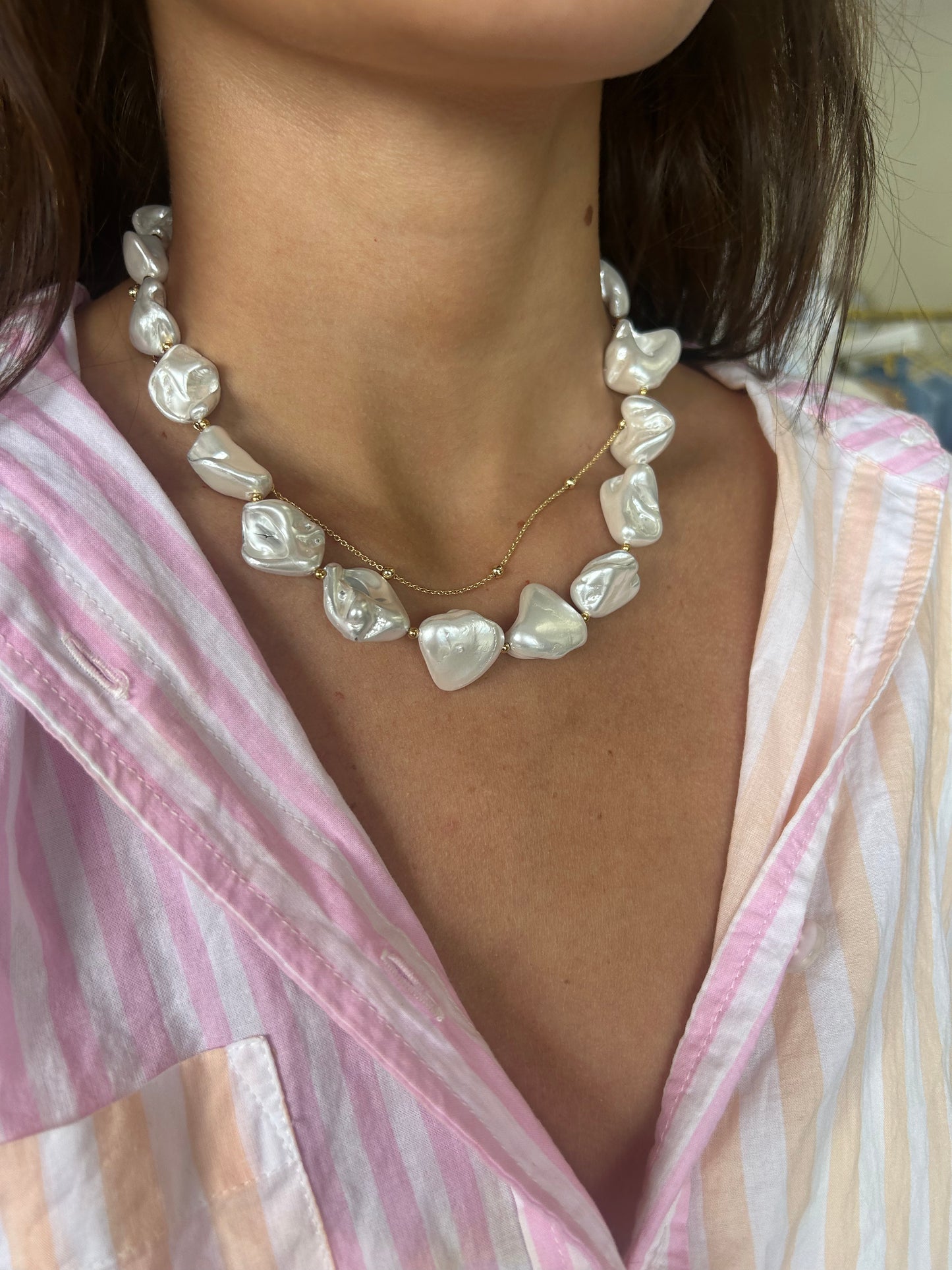 Chunky Water Pearl Necklace