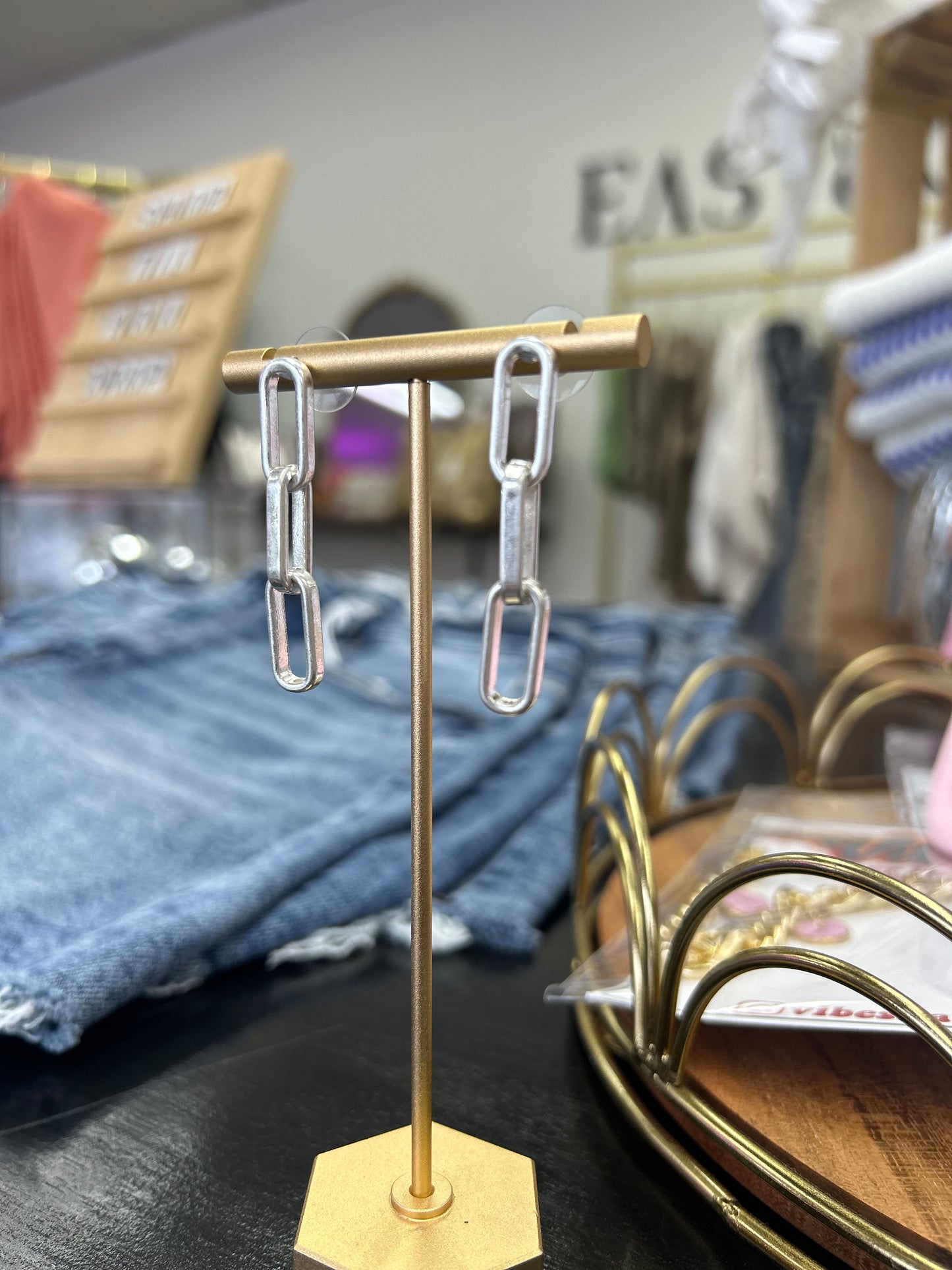 Sliver Linked Earrings