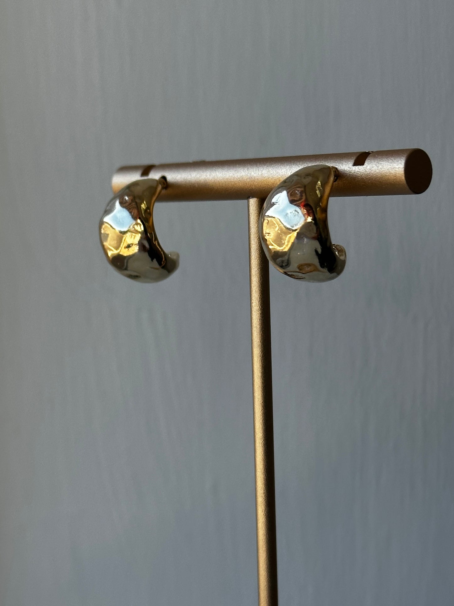 Gold textured hoops