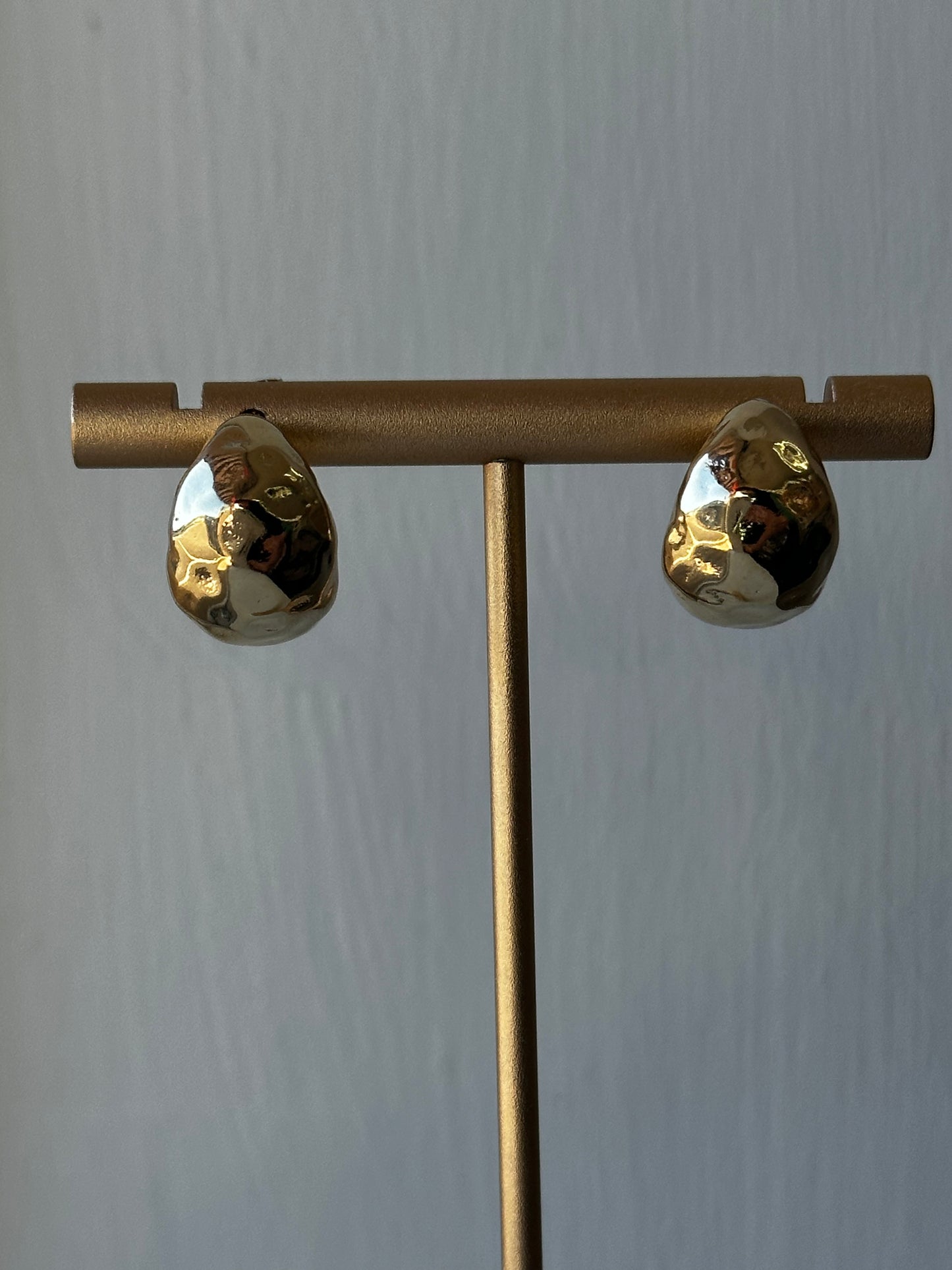 Gold textured hoops