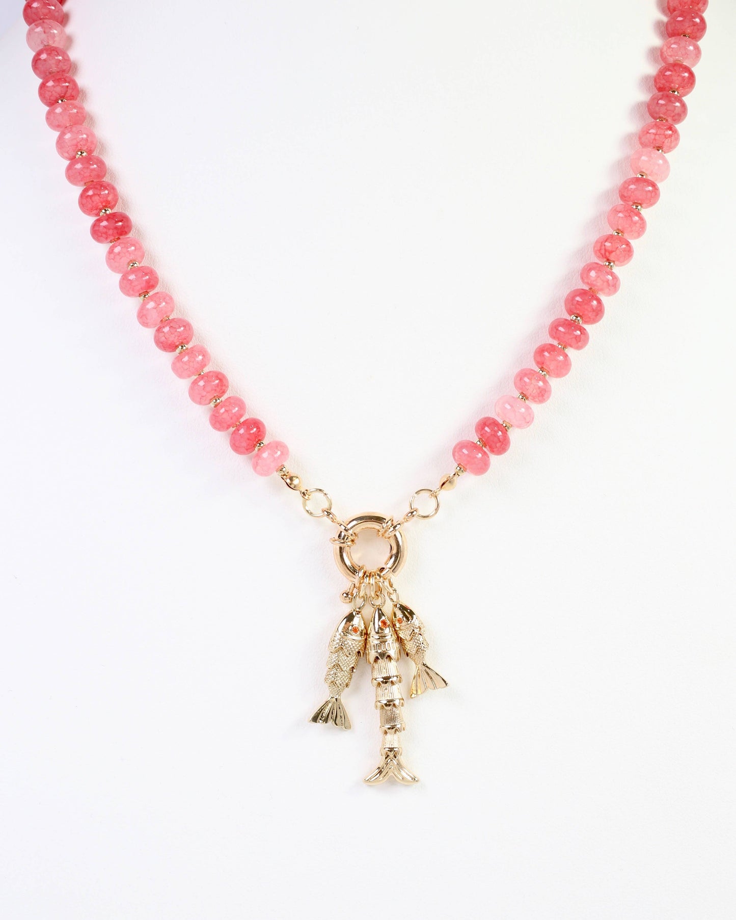 Bead Fish Charm Necklace